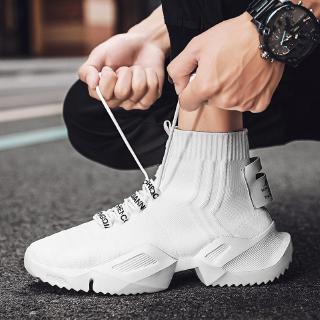 Men's Fltknit Ankle Boots Sport Shoes Breathable Basketball Shoes Fashion Height Increasing Shoes (1)
