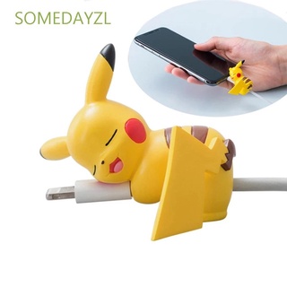 Somedayzl Universal Cartoon Headset Pocket Monster For Phone Cute Bite USB Cable Winder Pikachu Cable Protector