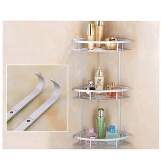 STEAM IRON☽﹊♝MINI888 High Quality 3 Layer Triangular Bathroom Corner Organizer Rack With Hook