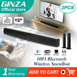 (2pcs) GINZA Bluetooth Speaker Soundbar Wireless Wall mountable Home Theater Speaker