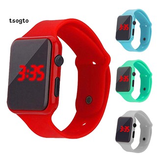 Tsogto Student Square LED Touch Screen Digital Electronic Sport Wrist Watch Kids Gift