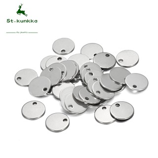 10-50 Pcs/Lot 6-30mm Stainless Steel Round Pendants Dog Tag One Hole Charms Pendants For DIY Jewelry Making Findings Bracelet Supplies