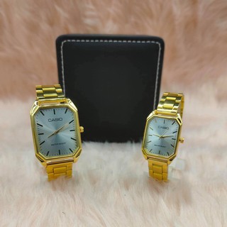 Square Smart Gold Watch For Men and Women with Black Dial (1)