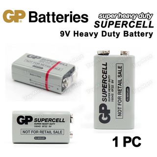 1PC GP Supercell 9V Heavy Duty Battery / Batteries Box Set Onhand COD for 9V Devices
