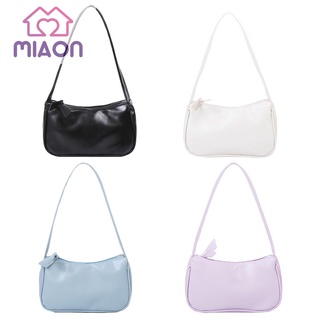 miaon Fashion Women Handbags Solid Color PU Leather Female Shoulder Underarm Bag