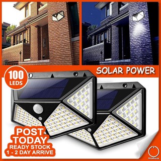100 LED Solar Light Outdoor Solar Lamp Powered Sunlight Waterproof PIR Motion Sensor Street Light