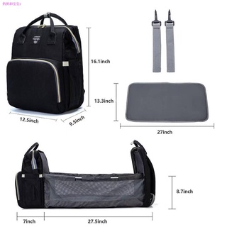 ✤Baby Bag Crib Mommy Bag 2-in-1 Multifunctional Backpack Diaper Bag Crib Mummy Backpack