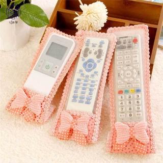 ♫sjmw♫ Fabric Lace TV Remote Control Protect Anti-Dust Fashion Cute Cover Bags New