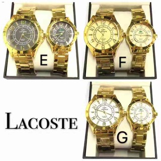 Lacoste gold or silver plated Metal couple watches