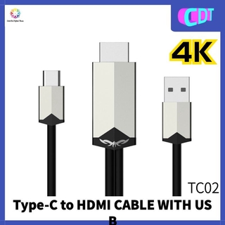 Type C To HDMI Cable 2m Ultra HD 4K USB 3.1 USB C To HDMI Adapter For Mobile Phone&Note Book/MacBook