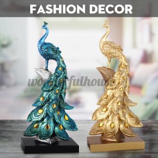 Peacock Fashion Resin Decor Figurine Statue Sculpture Home