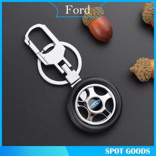 Ford Car Logo Keychain Tire Wheel Key Rings Car Styling Metal Keyring