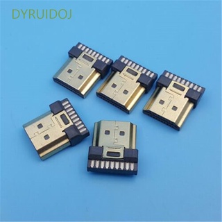 DYRUIDOJ Gold PCB Socket Solder DIY Part 19 Pins Solder Plug Connector Replace T8 5pcs Termination Repair Male A Type HDMI
