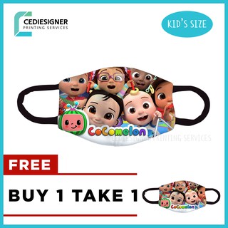 Cocomelon 2-Ply Washable Cloth Face Mask for Kids