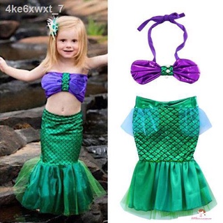 ❤XZQ-Kids Baby Girls Summer Cosplay Suit Mermaid Costume Beach Swimsuit Set