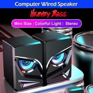 Mini ComputerSpeaker Wired Subwoofer Audio Amplifier Home Desktop Audio Suitable for Desktop Laptop Computer Mobile Phone