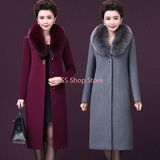 SoDo 2021 Winter Jacket Women Coat Big Fur Collar Wool Coat Casual Female Long Coat Vintage Oversize