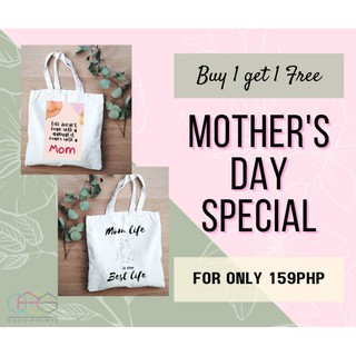 Buy 1 Get 1 Free Mother's Day Gift Canvas Tote Bag/ Canvas Tote Bag