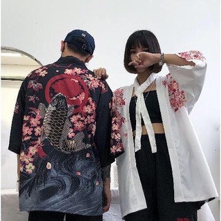 Japanese plum blossom carp kimono robe cardigan and wind men's and women's jacket