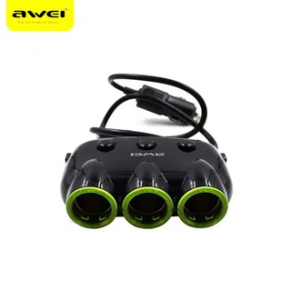 ORIGINAL AWEI Car Charger - 3 Socket With 2 USB Ports (2)