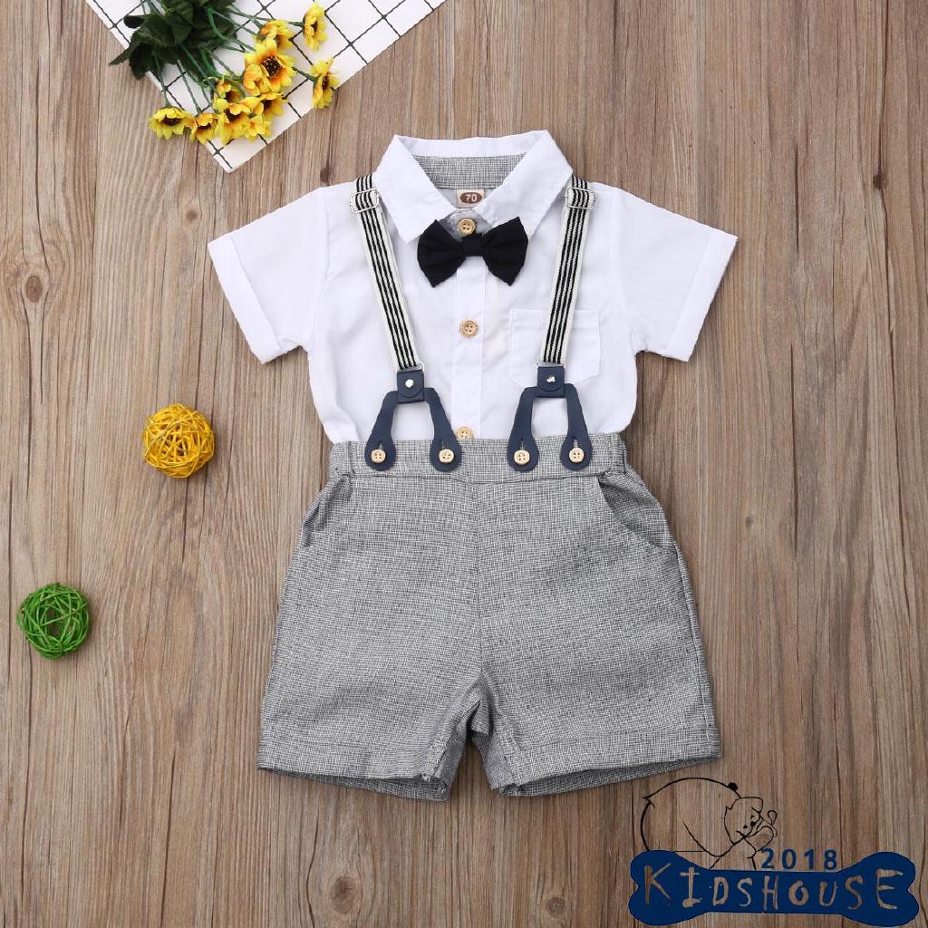 ✡KH-US Newborn Infant Baby Boys Gentleman Clothes Shirt (1)