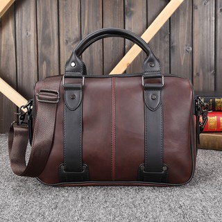 eSg0 100% Crazy Horse Leather Man Business Bag Fashion Travel Bag