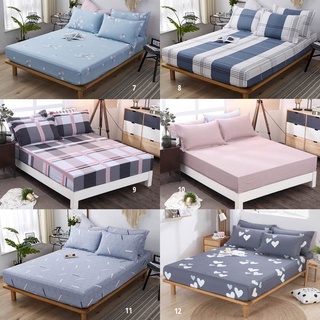【Ready Stock】✖Cotton Fitted Sheet single queen king size Bed Mattress Cover（no pillowcase）