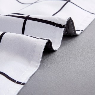 Simple and stylish white plaid bedding set poyester duvet cover (4)