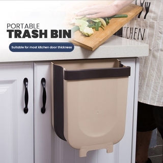 Hanging Foldable Wall Mounted Trash Bin Storage Large Opening Space Saver Dust Bin with Sticker