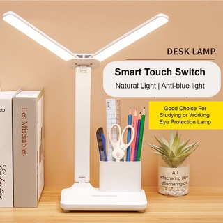 LED Foldable Study Lamp USB Rechargeable Desk Lamp Dimmable Pen Holder Lamp Shade Study Night Lamp