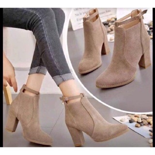 Cod Korean ribbon suede leather ankle boot