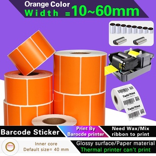 orange barcode sticker art paper 30 40 50 60mm width coated paper tachi barcode printer label