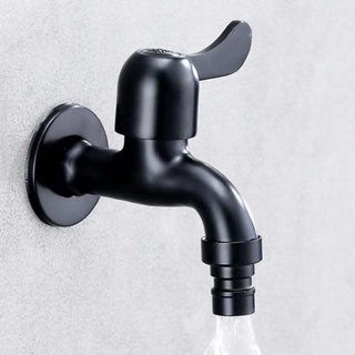 RCG Stainless Steel SUS304 Black Faucet Kitchen Bathroom Washing Machine Faucet