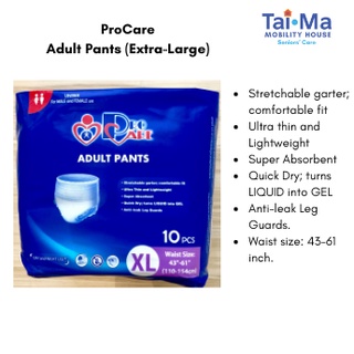 XL Procare Adult Diaper Pants (Pack of 10s) - US Cotton