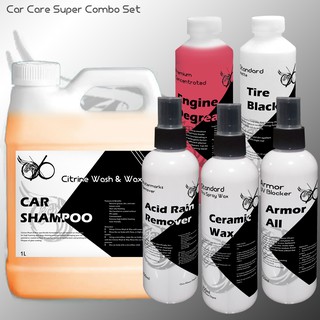 Car Shampoo 1Liter Ceramic wax 250ml Tire Black Stadard 250ml Armor All 250ml