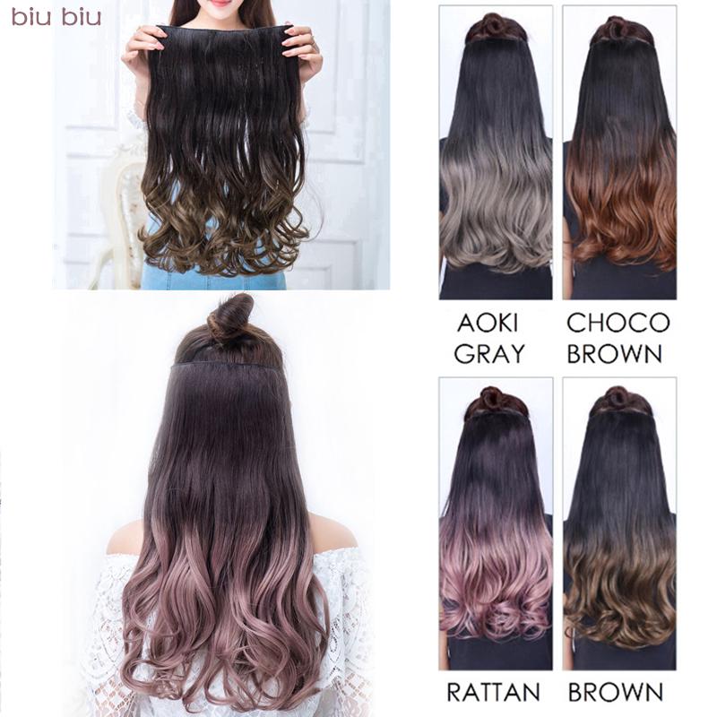 【6.6 Big Sales】COD One Peice Gradient Color Hair Extensions Long Curly Wig Clip on Hair Extension (1)