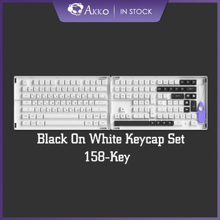 【Ready Stock】◙✕☢Akko BOW Keycap Set 158-Key ASA Profile PBT Double-Shot Full Keycaps for Mechanical