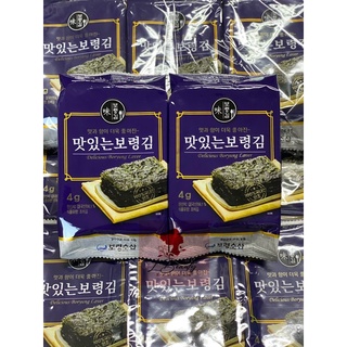 [3PCS]Korean Roasted Seaweeds Seasoned Laver 4g Salty Seaweeds nori