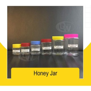 [24 pieces] HONEY JAR with Clear Plastic Sealer (optional) | PET Jar | Plastic Jar