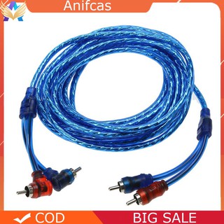 ✿5 Meter 2 RCA to 2 RCA Plug Car Audio System Amplifier Braided Copper Cable Audio Cable