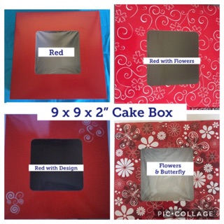9x9x2” Cake Box with Acetate Window 10pcs