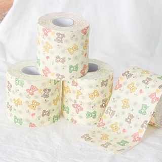 ✑☼6Rolls Roll Paper Printing Paper Towel Cute Cartoon Core Roll Bath Toilet Roll Paper 3 Ply Tissue