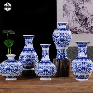 [Spot] Chinese Traditional Blue And White Porcelain Vase Retro Vase Household Practical Ceramic Vase