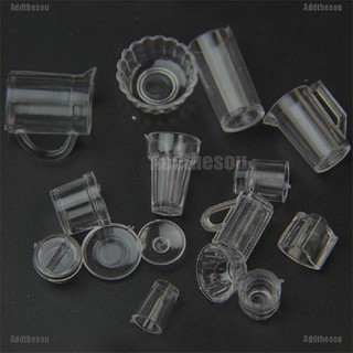 【COD】15pcs/Set Mini Transparent Drink Cups Dish Plate Tableware Miniatures (7)