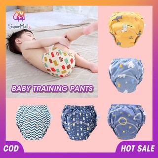 SM【Ready stock 】Baby Cotton cloth Diaper pants toddler washable training pants breathable