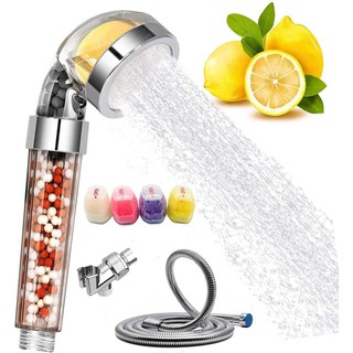 Zloog Bathroom Ionic Mineral Beads Shower Head with Vitamin C Shower Filter High Pressure Saving