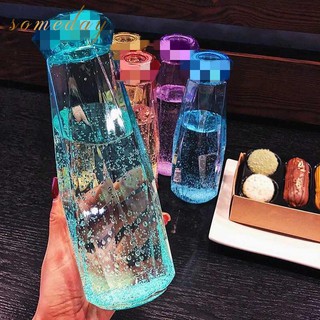TTC#Glass Bottle Tumbler 500ml Creative diamond thick water cup Students cup (6)