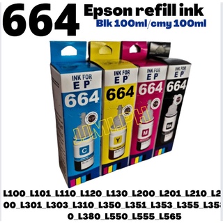664 Premium Refill ink for Epson L series modelL100_L101_L110_L120_L130_L200_L201_L210