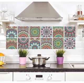 New in 2021 Kitchen Oil-proof Self Adhesive Stickers Bathroom Floor Tiles Waterproof Wallpaper PVC Vinyl Mosaic Pattern Wall Sticke