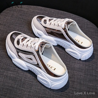 【Ready stock】Women's Sports Slipper Shoes Summer New Fashion Outer Wear Platform